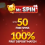 Mr Spin Casino - 50 Spins & £100 Bonus