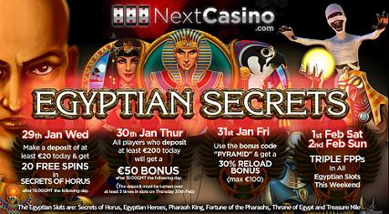 Next Casino Egyptian Secrets Calendar