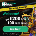 StreamBetz Casino - 100% Welcome Bonus